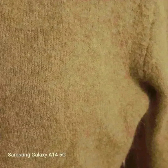 Women's Marino Wool Alpaca Blend Camel Color Buttonless Cardigan Madewell SizeS - Picture 5 of 6